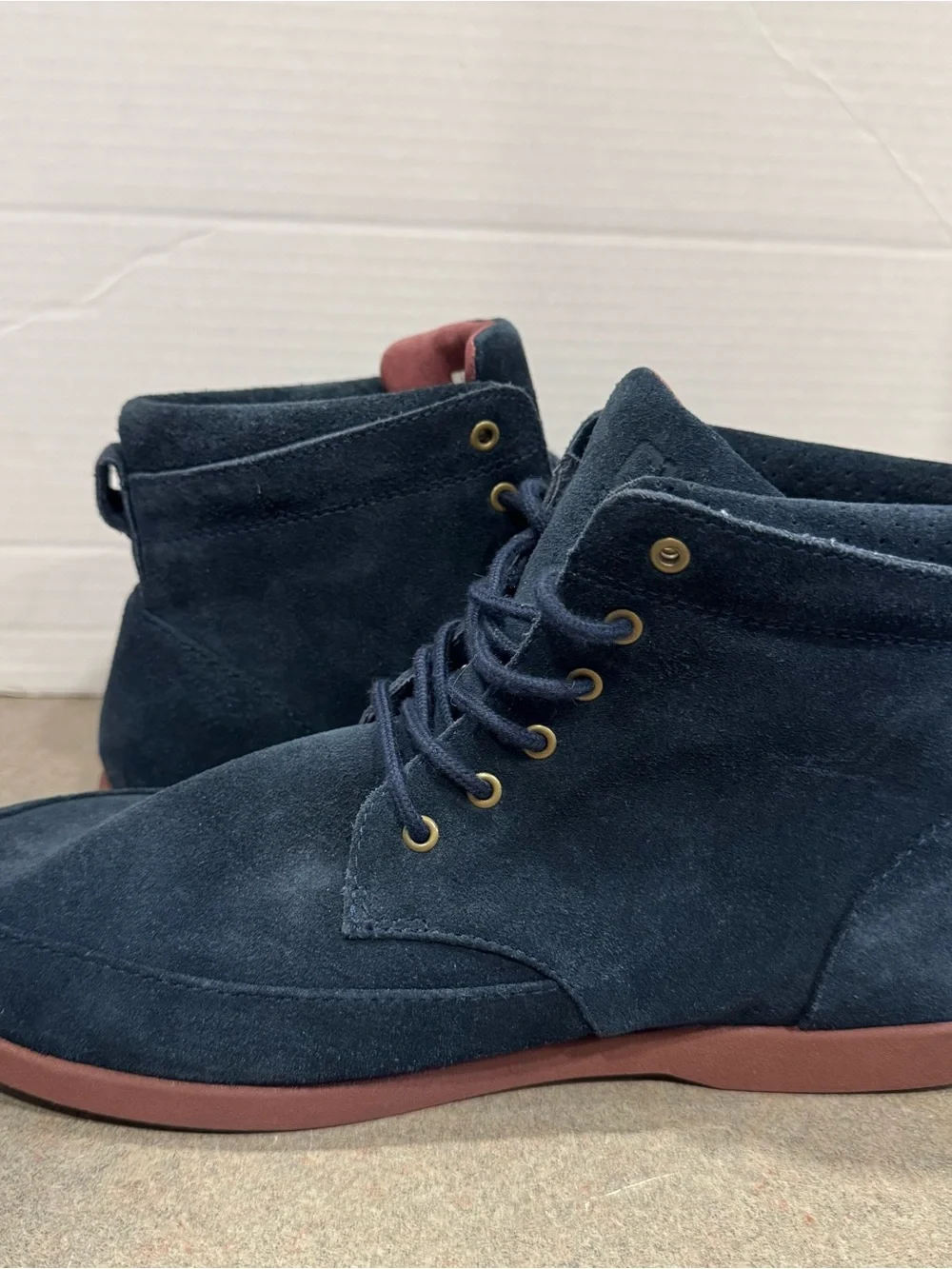 Clae Men's Hamilton Navy Suede High-Top Casual Boots with Brick Sole